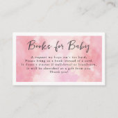 Op Cloud 9 Roze Waterverf Boeken voor Baby shower Informatiekaartje (Voorkant)
