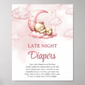 Op Cloud 9 schattig roze late nacht luiers spel te Poster (Voorkant)