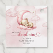 Op Cloud 9 schattig Roze Meisje Baby shower gunst Bedankjes Labels (Achterkant)