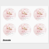 Op Cloud 9 schattig roze meisje Baby shower sticke Ronde Sticker (Vel)