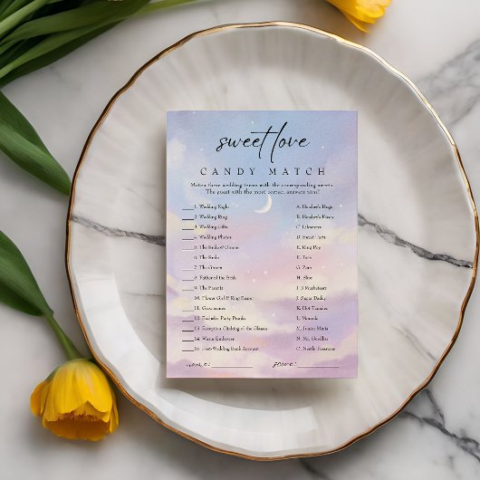 Op Cloud 9 Snoep Match Vrijgezellenfeest Game Kaar Kaart