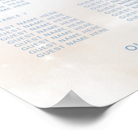 Op Cloud 9 Stof Blauw Stoelenkaart Poster (Hoek)