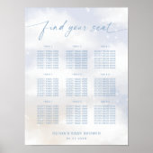 Op Cloud 9 Stof Blauw Stoelenkaart Poster (Voorkant)