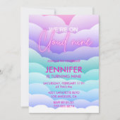 Op Cloud 9 Verjaardag Uitnodiging 9e Magische Roze (Voorkant)