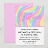 Op Cloud 9 Verjaardag Uitnodiging Magical Pink (Voorkant / Achterkant)