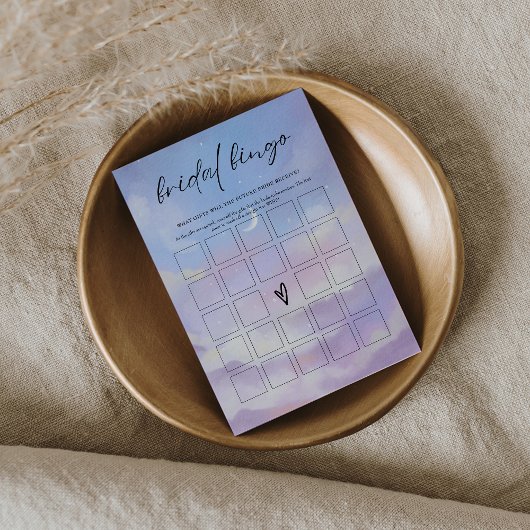 Op Cloud 9 Vrijgezellenfeest Bingo Game Kaart