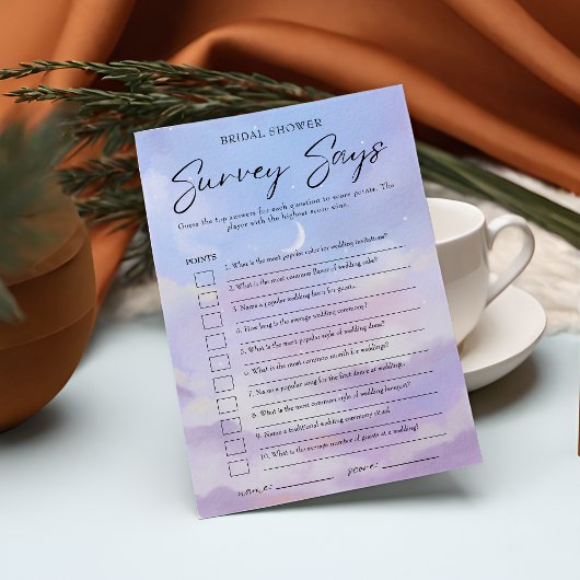 Op Cloud 9 Vrijgezellenfeest Survey zegt Game Kaar Kaart