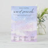 Op Cloud 9 Vrijgezellenfeest Word Search Game Kaar Kaart (Staand voorkant)