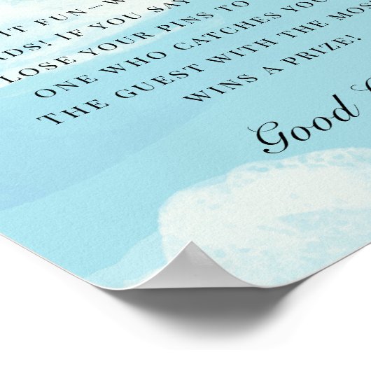 Op Cloud 9 Vrijgezellenfeest zeg geen bruidsspel Poster (Hoek)