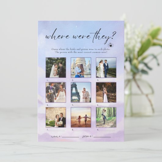 Op Cloud 9 waar waren ze fotospel Kaart (Staand voorkant)