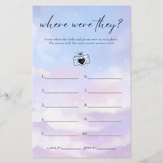 Op Cloud 9 waar waren ze Vrijgezellenfeest spel Flyer (Voorkant)