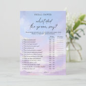 Op Cloud 9 Wat zei de Groom Say Game Kaart (Staand voorkant)