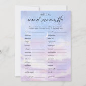 Op Cloud 9 Word Scramble Vrijgezellenfeest Game Ka Kaart (Voorkant)