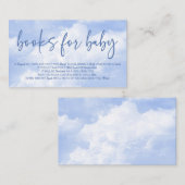 Op Cloud Negen Blauw Baby shower Boeken voor Baby Informatiekaartje (Voorkant / Achterkant)