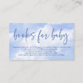 Op Cloud Negen Blauw Baby shower Boeken voor Baby Informatiekaartje (Voorkant)