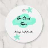 Op Cloud negen pastel groene wolken ster bachelore Bedankjes Labels (Achterkant)