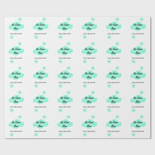 Op Cloud negen pastel groene wolken ster bachelore Cadeaupapier (Vlak)