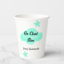 Op Cloud negen pastel groene wolken ster bachelore Papieren Bekers