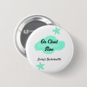 Op Cloud negen pastel groene wolken ster bachelore Ronde Button 5,7 Cm (Voorkant /achterkant)