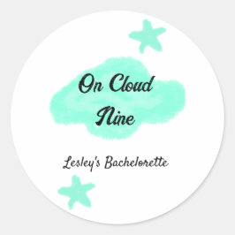 Op Cloud negen pastelgroene wolken ster vrijgezell Ronde Sticker