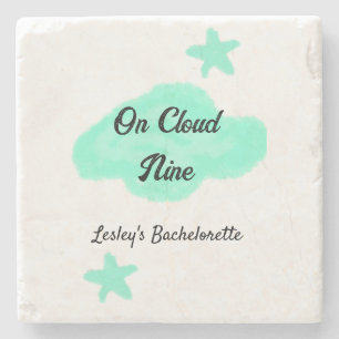 Op Cloud negen pastelgroene wolken ster vrijgezell Stenen Onderzetter