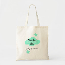 Op Cloud negen pastelgroene wolken ster vrijgezell Tote Bag