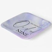 Op Cloud Nine 9 Calligrafie Blue Vrijgezellenfeest Papieren Bordje (Gebogen)