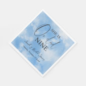 Op Cloud Nine 9 Calligrafie Blue Vrijgezellenfeest Servet (Hoek)