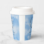 Op Cloud Nine 9 Calligraphy Blauwe Bruiloft Papieren Bekers (Rechts)