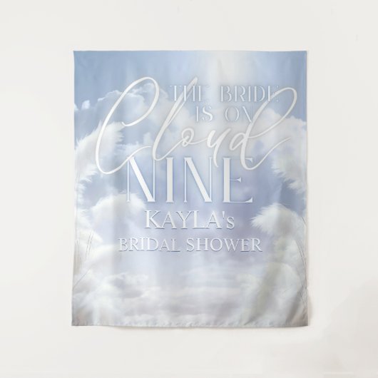 Op Cloud Nine 9 Pampas Vrijgezellenfeest Photoboot Wandkleed (Voorkant)