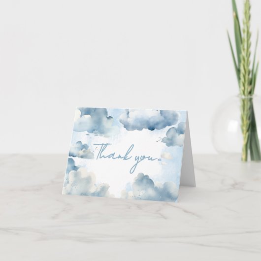 Op Cloud Nine Baby shower Party Bedankkaart (Voorkant)
