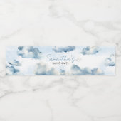 Op Cloud Nine Baby shower Party Waterfles Etiket (Enkel label)