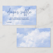 Op Cloud Nine Blue Baby showers luier Raffle Informatiekaartje (Voorkant / Achterkant)