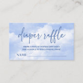 Op Cloud Nine Blue Baby showers luier Raffle Informatiekaartje (Voorkant)
