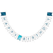 Op Cloud Nine Blue Happy Birthday Party Decor Vlaggetjes (Alle)