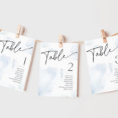 Op Cloud Nine Blue Vrijgezellenfeest Naam Tafelnum Kaart