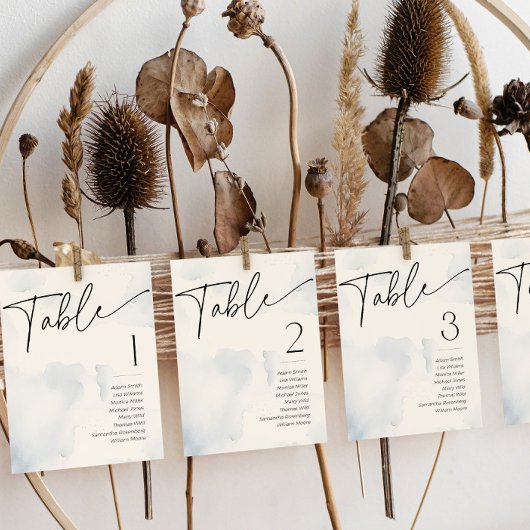 Op Cloud Nine Blue Vrijgezellenfeest Naam Tafelnum Kaart