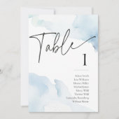 Op Cloud Nine Blue Vrijgezellenfeest Naam Tafelnum Kaart (Voorkant)