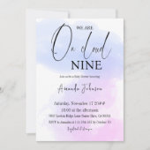 Op Cloud Nine Calligrafie Blauw Roze Baby shower Kaart (Voorkant)