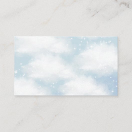 Op Cloud Nine Dreamy Clouds Blue Books voor Baby Informatiekaartje (Achterkant)