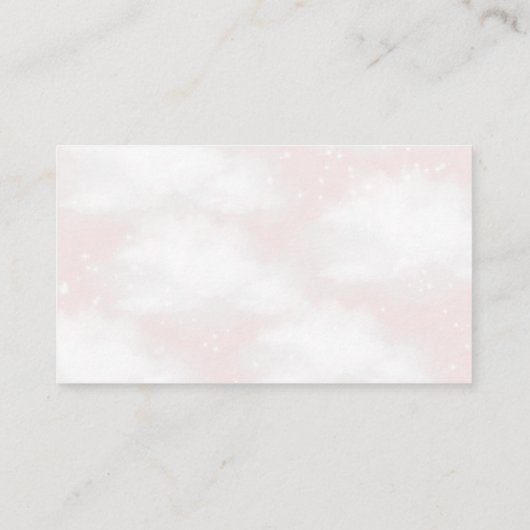 Op Cloud Nine Dreamy Clouds Roze Luierloterij Informatiekaartje (Achterkant)