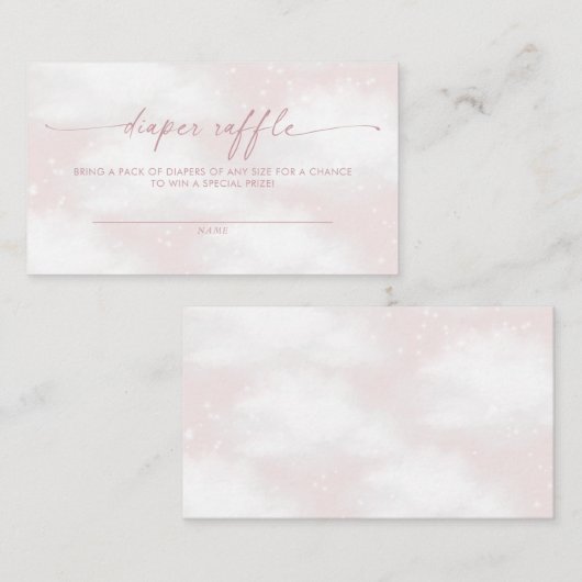 Op Cloud Nine Dreamy Clouds Roze Luierloterij Informatiekaartje (Voorkant / Achterkant)