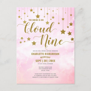 Op Cloud Nine Dreamy Pastel Roze Vrijgezellenfeest Briefkaart