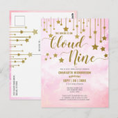 Op Cloud Nine Dreamy Pastel Roze Vrijgezellenfeest Briefkaart (Voorkant / Achterkant)