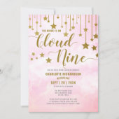 Op Cloud Nine Dreamy Pastel Roze Vrijgezellenfeest Kaart (Voorkant)