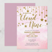 Op Cloud Nine Dreamy Pastel Roze Vrijgezellenfeest Kaart (Voorkant / Achterkant)