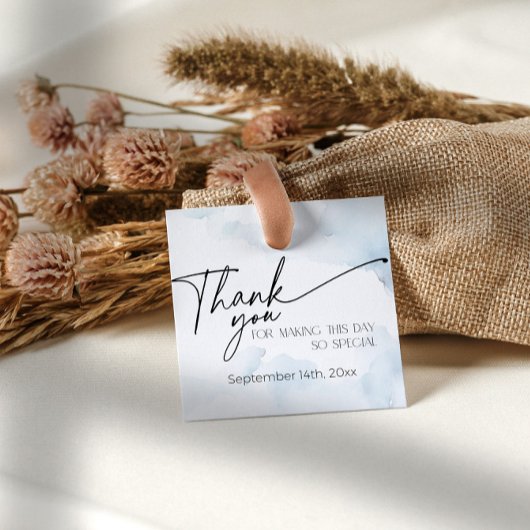 Op Cloud Nine Dusty Blue Heaven Dank je wel Bedankjes Labels