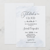 Op Cloud Nine Dusty Blue Vrijgezellenfeest Kaart (Voorkant / Achterkant)