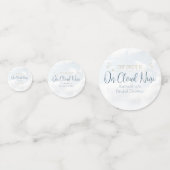 Op Cloud Nine Elegante Moderne Bruidsfeest Tafel Confetti (Voorkanten)