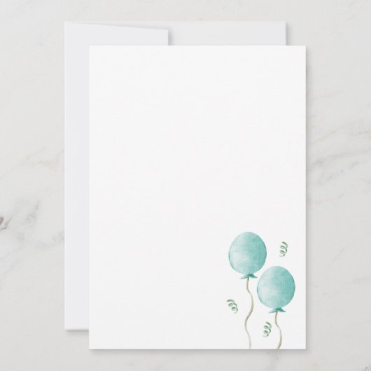 Op Cloud Nine Modern Blue Baby Shower Kaart (Achterkant)